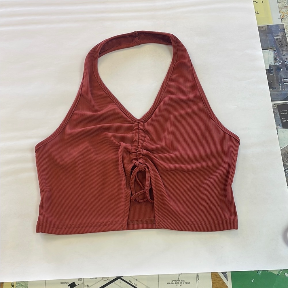 Rust Halter Crop Top